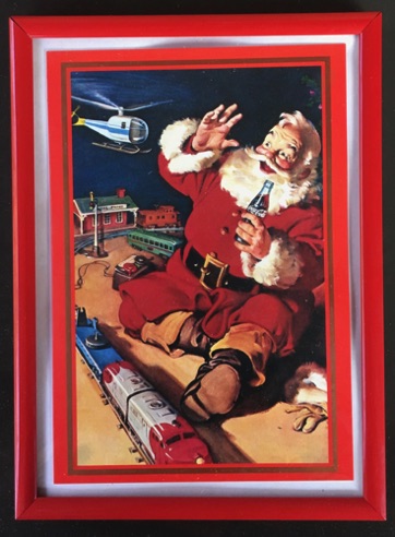 4631-1 € 5,00 coca cola afbeelding kerst in lijstje 12x18 cm